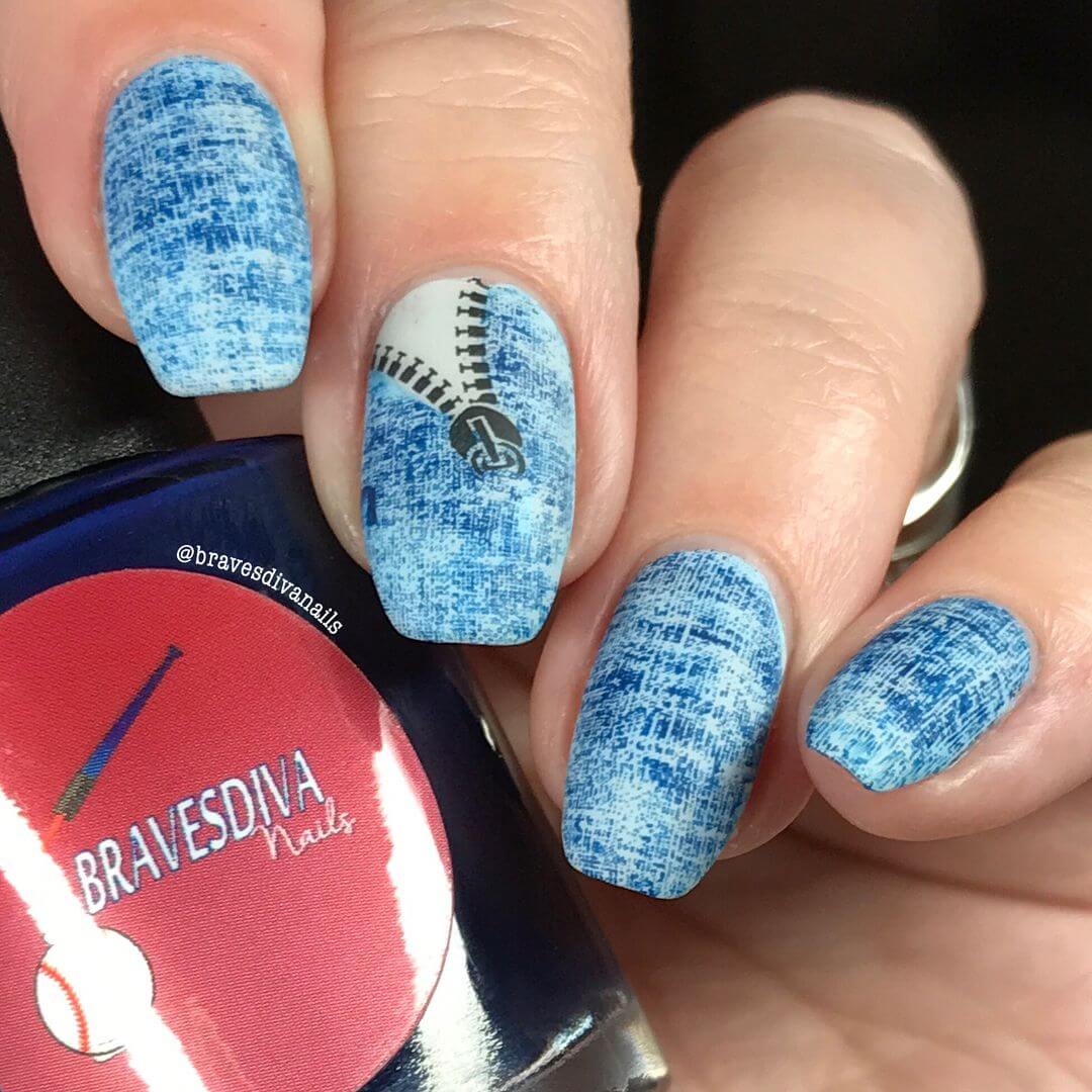 Jeans and Zipper Nail Art Texture In The Mixture