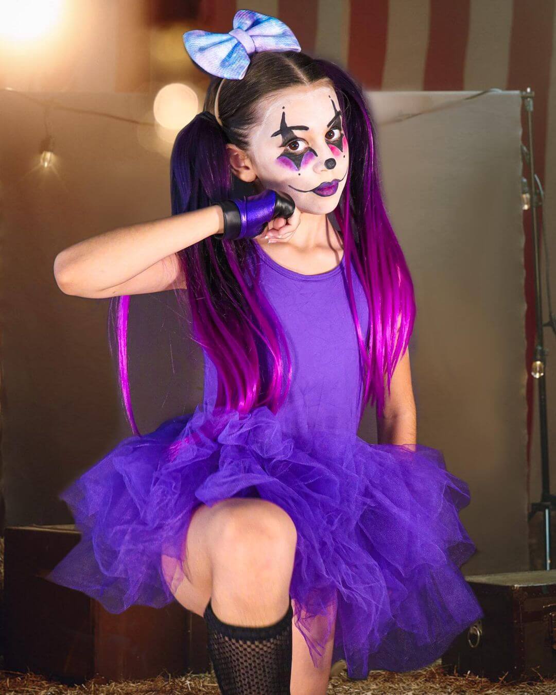 Kid's Halloween Makeup The Purple Clown