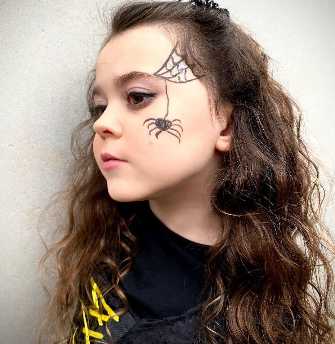 Kid's Halloween Makeup Spider themed Halloween makeup design
