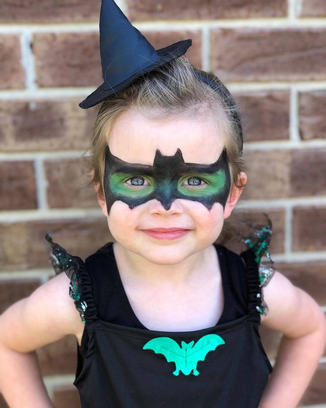Kid's Halloween Makeup Bat Witch inspired Halloween makeup