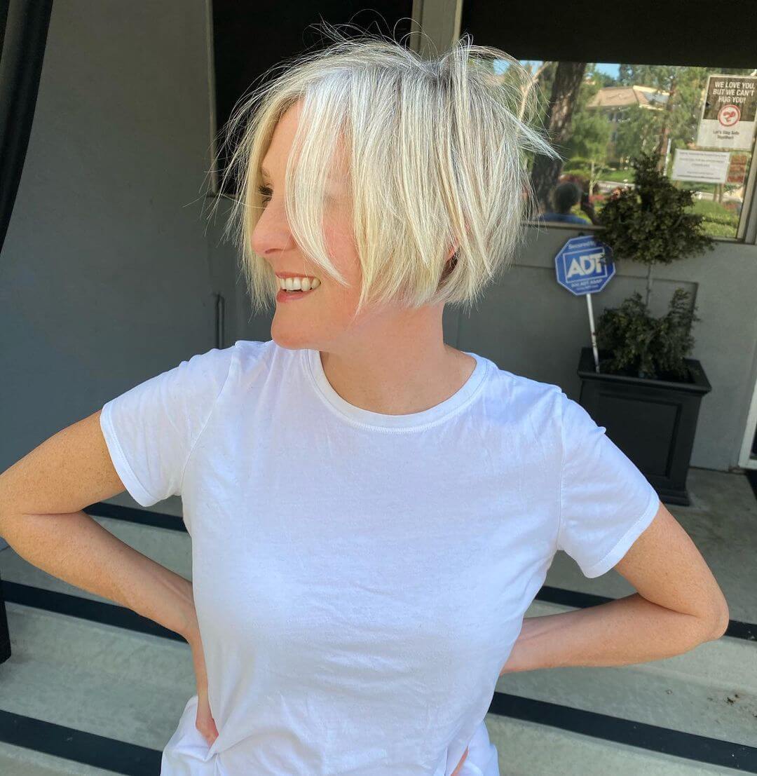 Another bob haircut on blonde hair