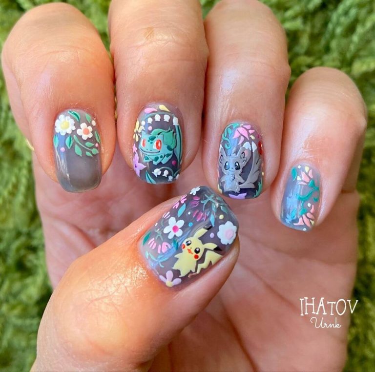 Pikachu And Pokemon Nail Art Designs - K4 Fashion