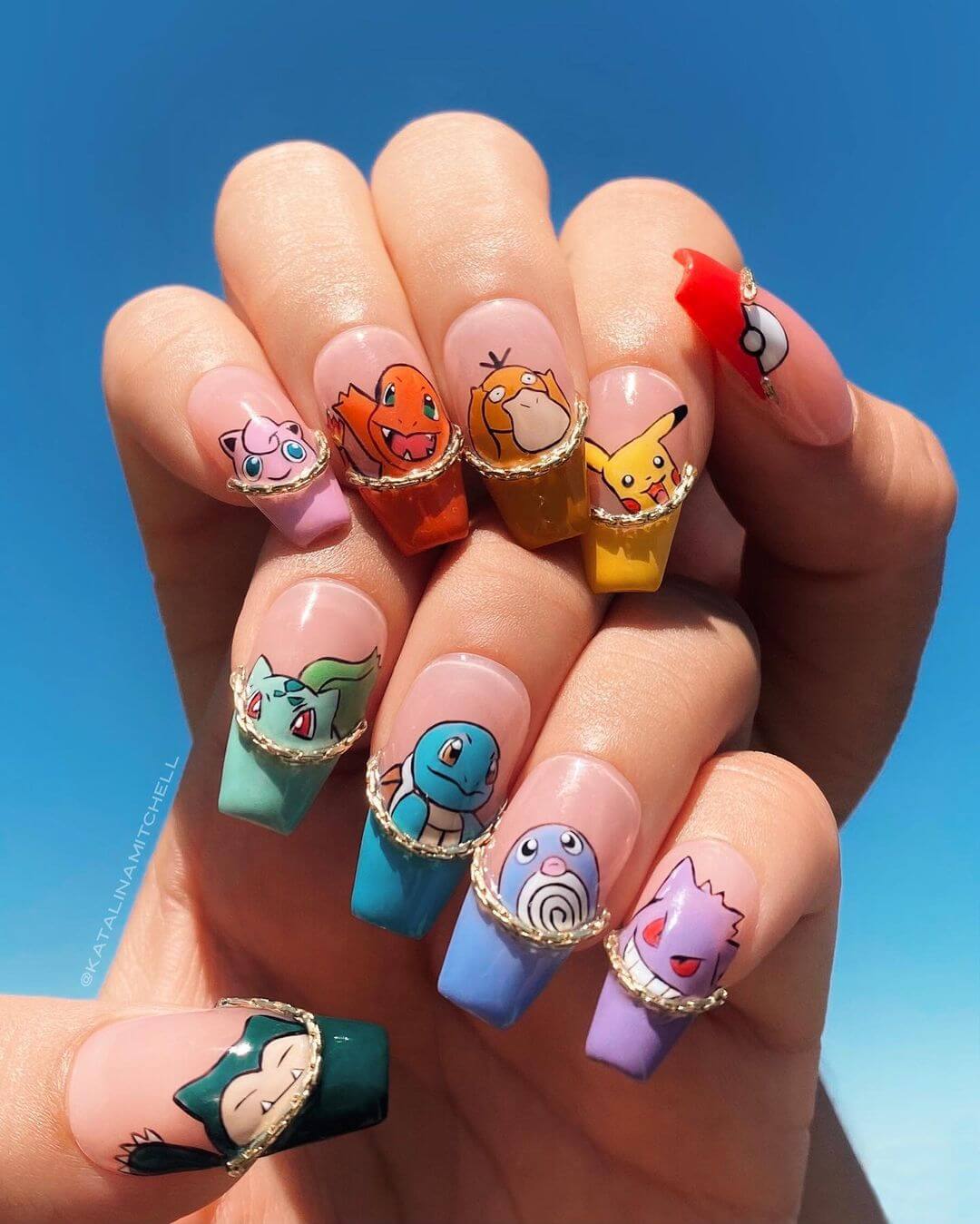 Pikachu And Pokemon Nail Art Designs