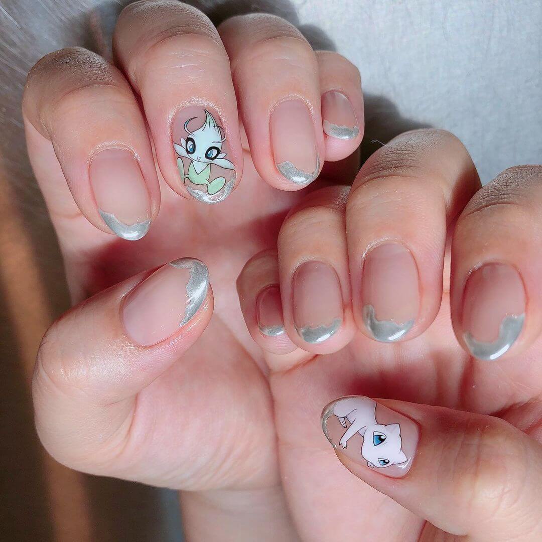 Pikachu And Pokemon Nail Art Designs If you admire meowth, this one is for you