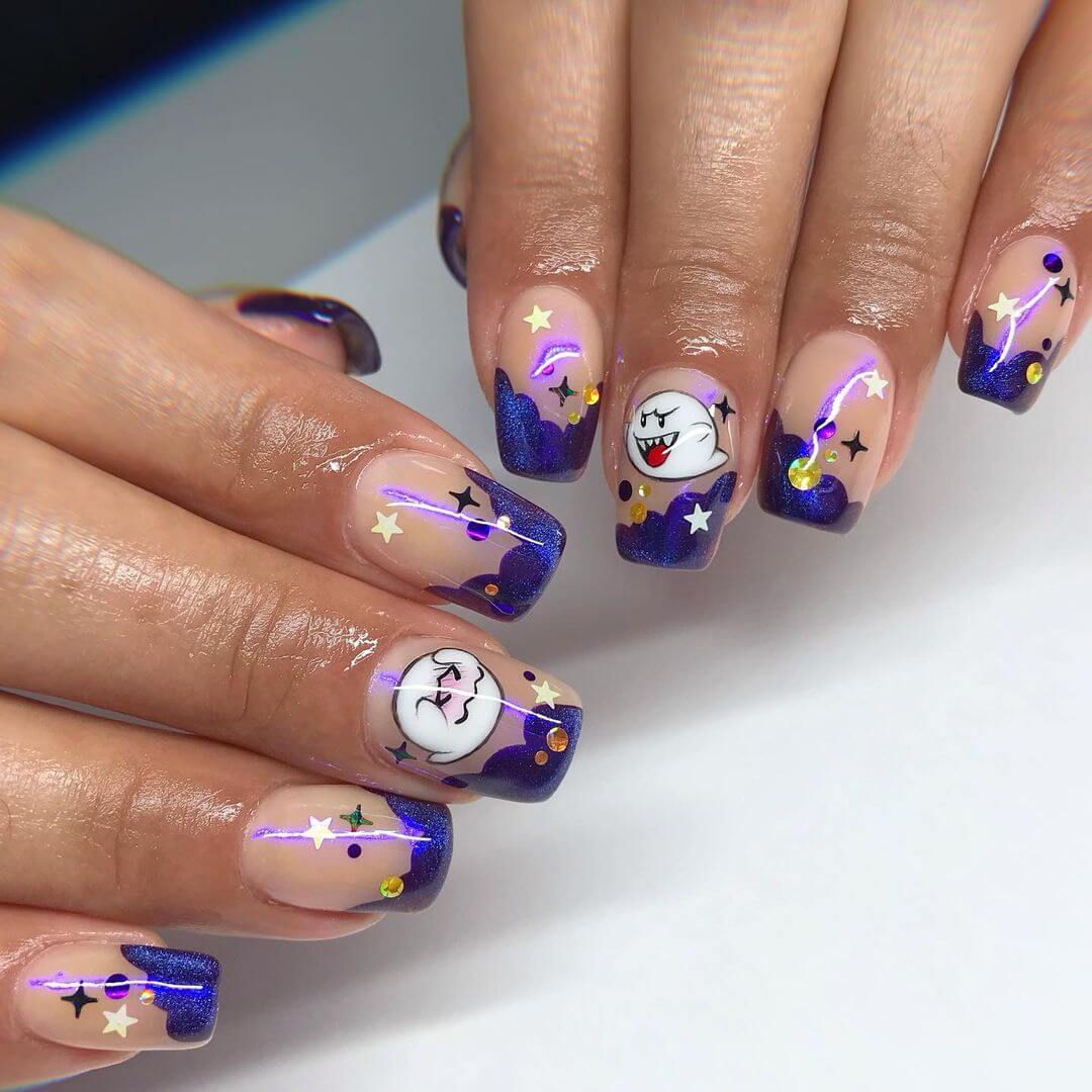 Purple Nail Art Designs Is Halloween Early This Year With The Spookiest Space Nails?!