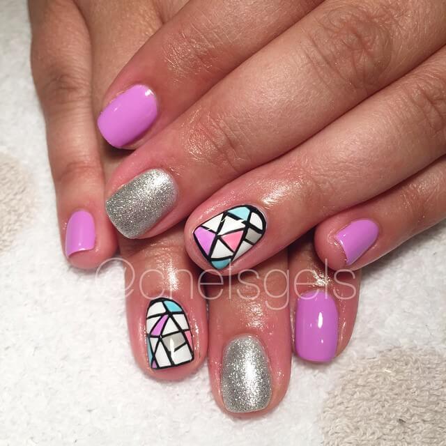 Shellac Nail Art Designs Give your stained glass nail all its place