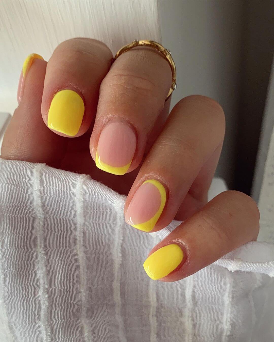 Shellac Nail Art Designs Yellow With A Bomb
