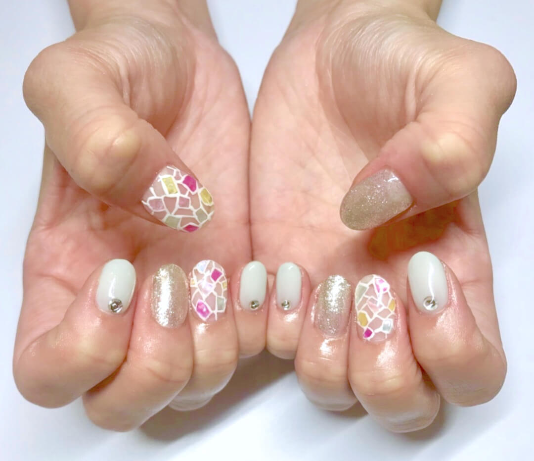 Shellac Nail Art Designs Glass nails with decorative ideas