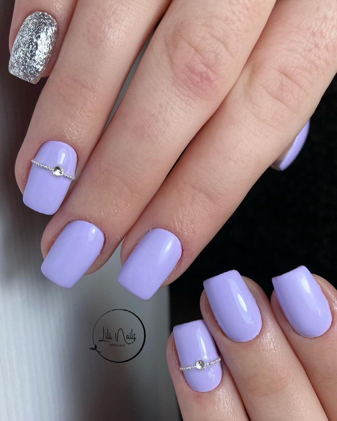 Silver Nail Art Designs The Purple And Silver Match
