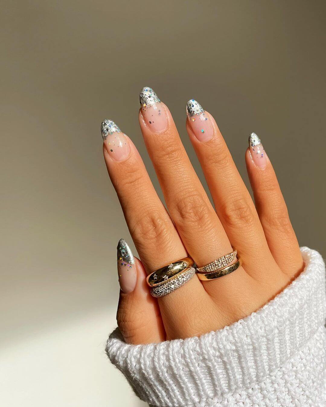 Silver Nail Art Designs Silver in nude nail art design
