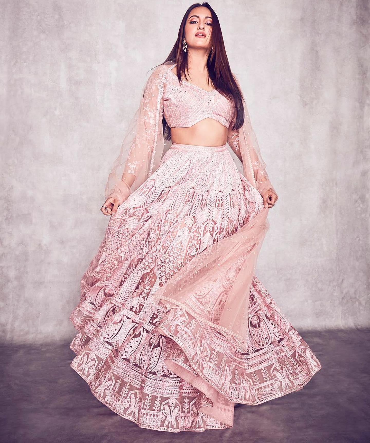 Sonakshi Sinha's Designer Lehenga With Butterfly Blouse For Wedding - Dresses, Sarees, Jewellery & More