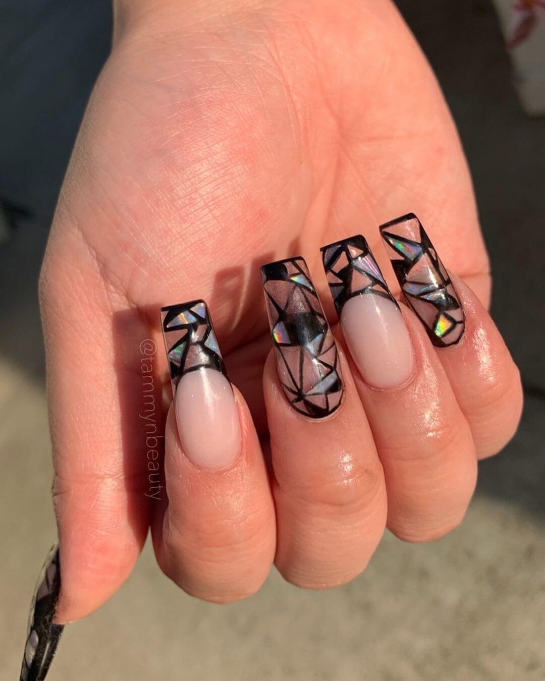 This glossy stained nailart is very impressive