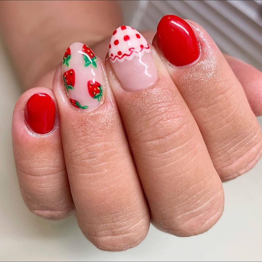Strawberry Nail ed Baby Pink Strawberry Nail Art Design