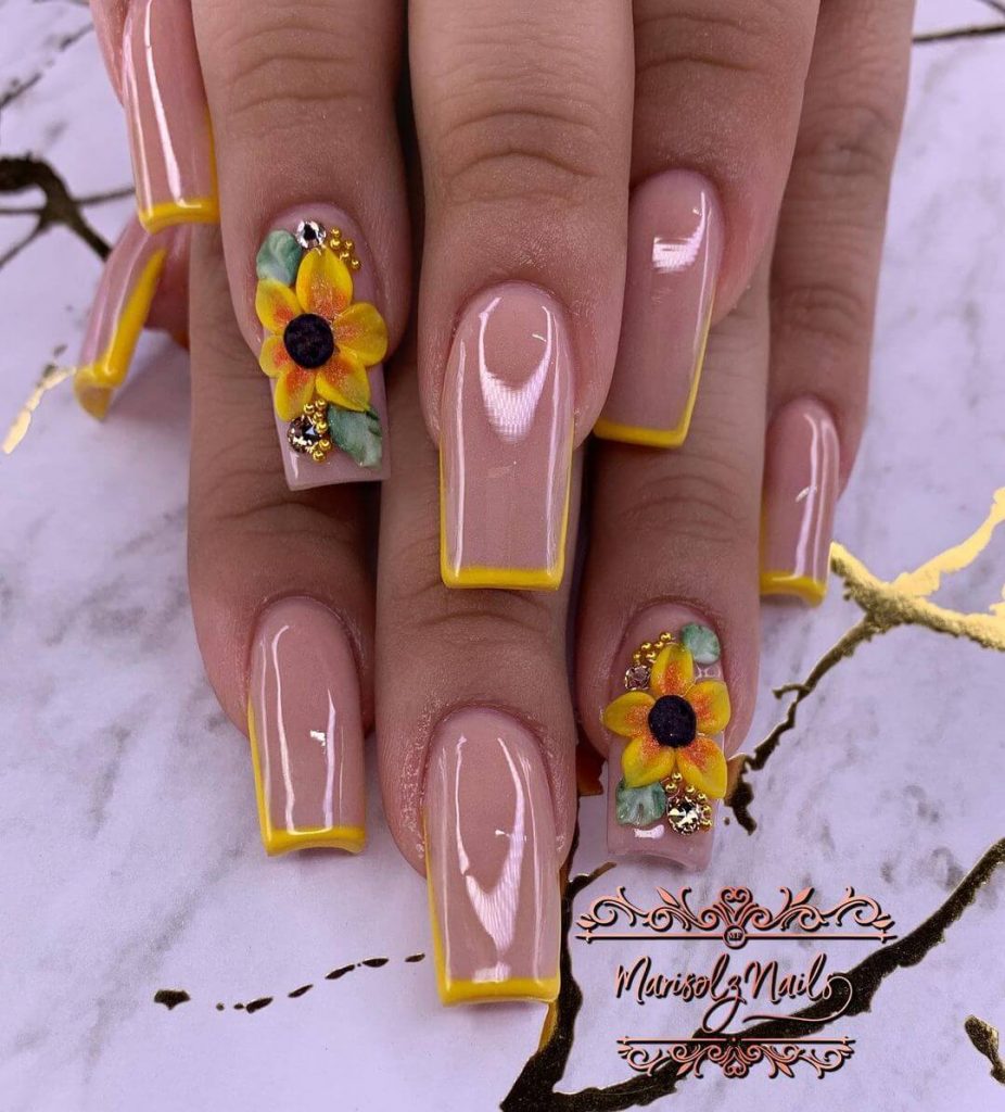 Sunflower Nail Art Designs For Beginners K4 Fashion Sunflower Nail Art Designs For Beginners K4 Fashion