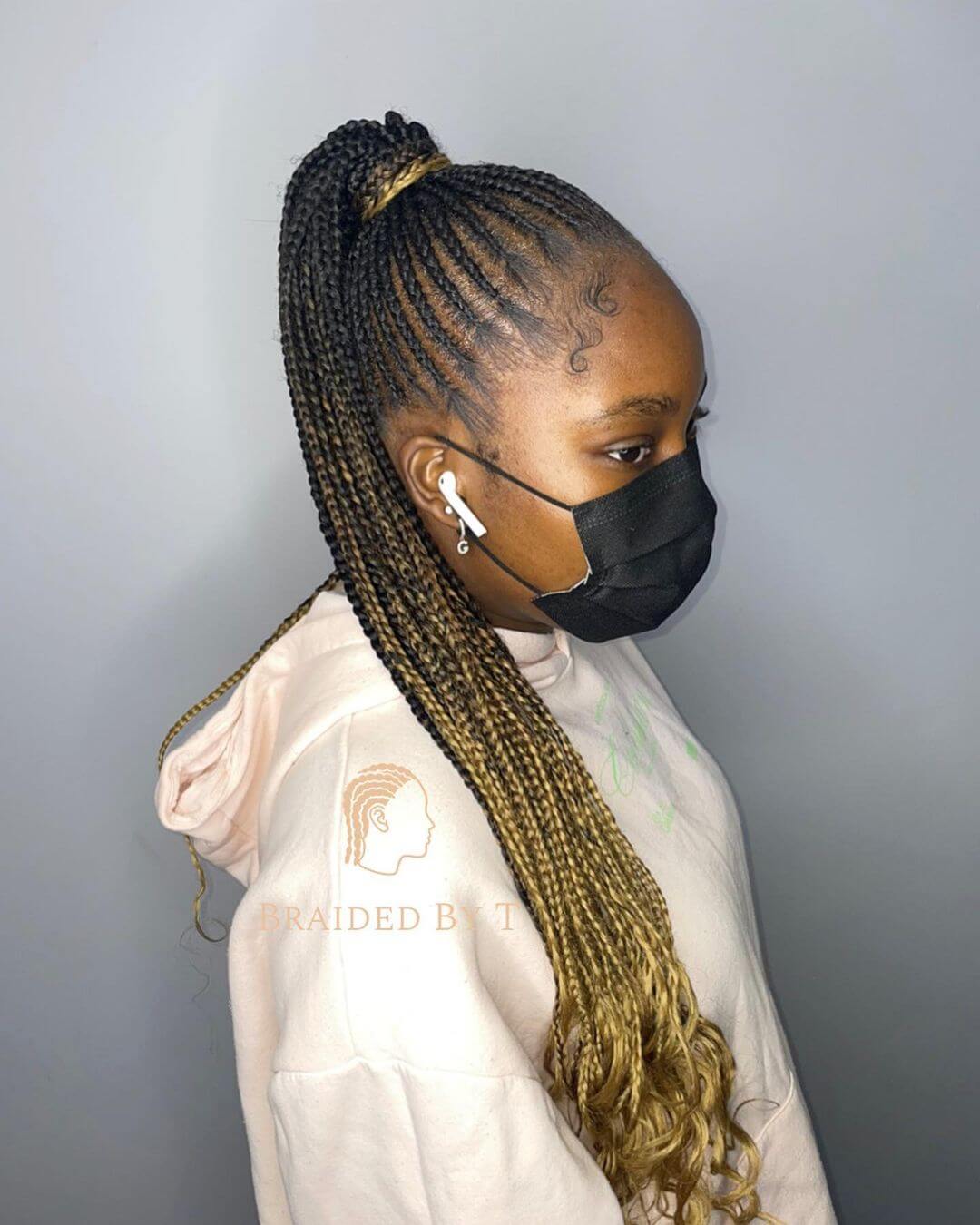 Tribal Braids Hairstyles Ham Braids Pony With Golden Ends - Goddess Hairs