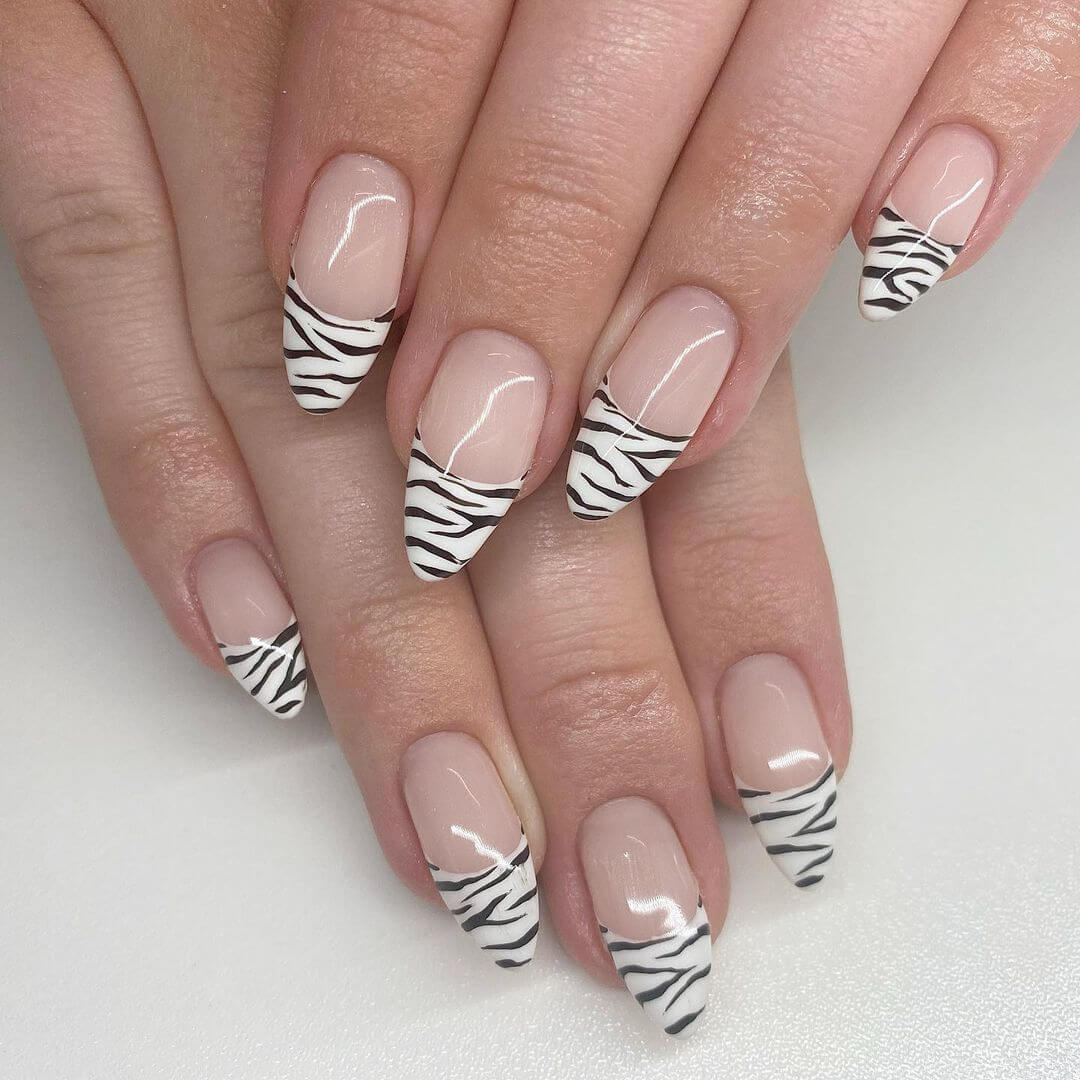 Zebra Nail Art Design Zebras For French Tips