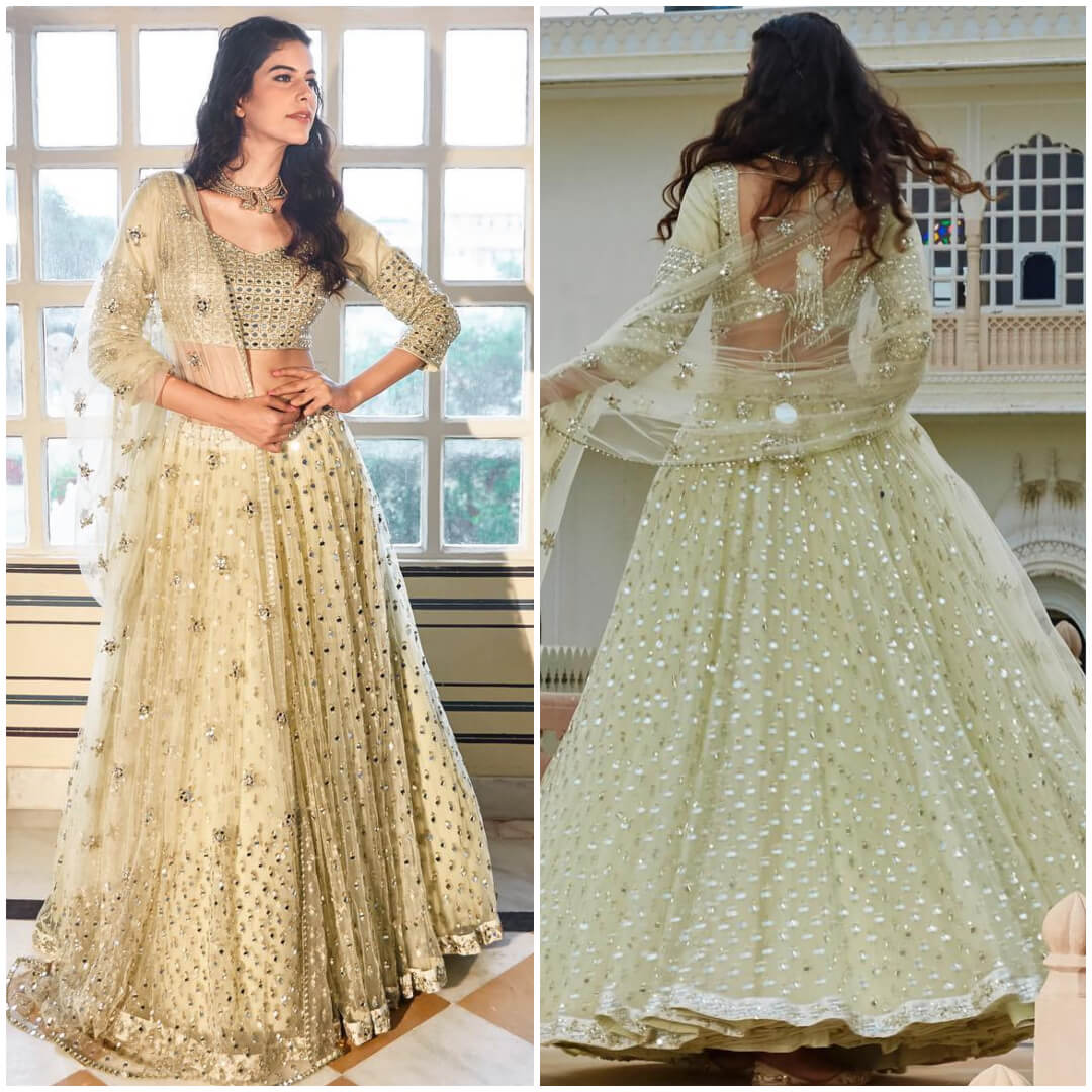 Tropical State Of Mind in Net lehengas