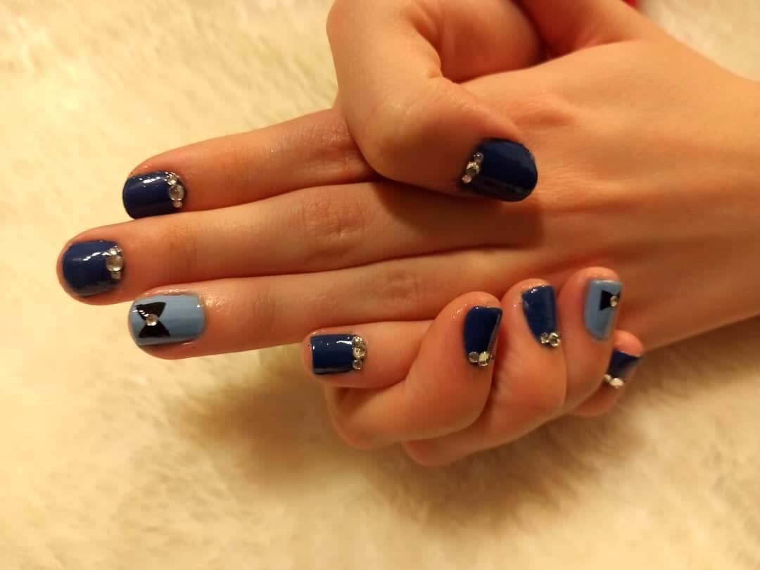 Bow Tie Nail Art Designs Navy Blue - Father's Day Nails