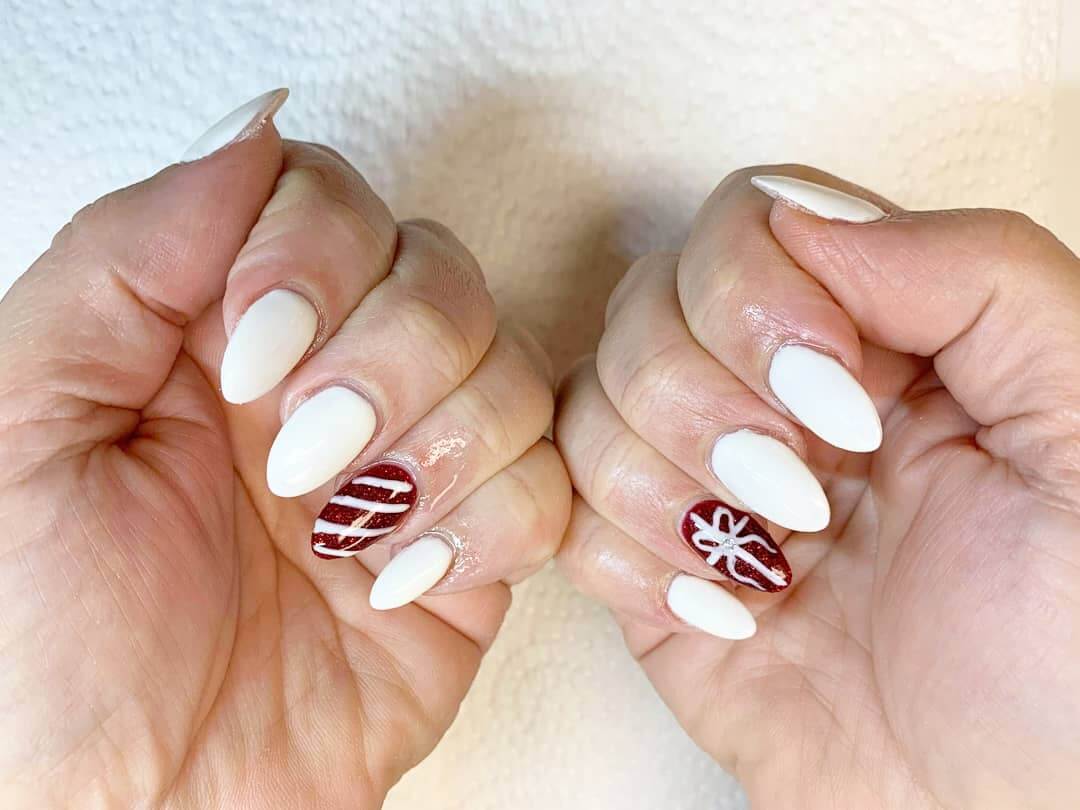 Bow Tie Nail Art Designs Bowtie, Candy And Present Nails - Christmas Nails