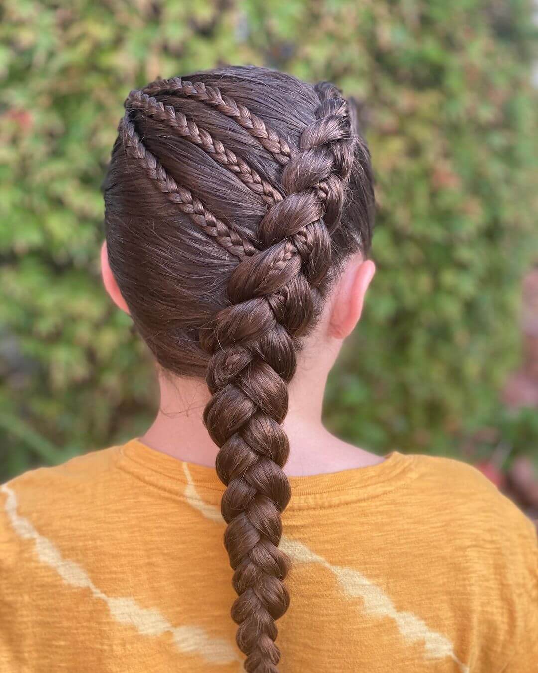 Braids for kids with long hair Knotted with simple braids for kids