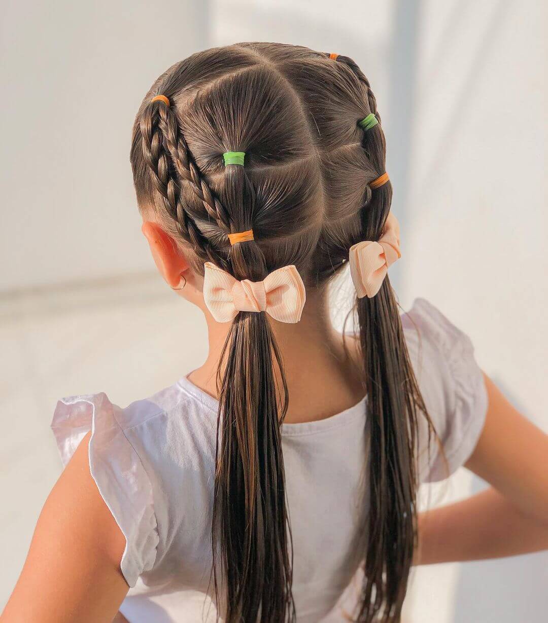 Braids for kids with long hair Thin braided ponytails for kids