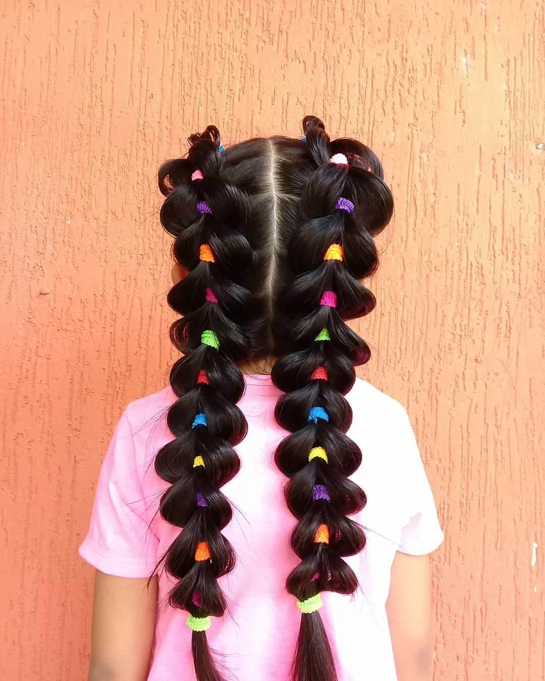 Inverted heart braids for kids