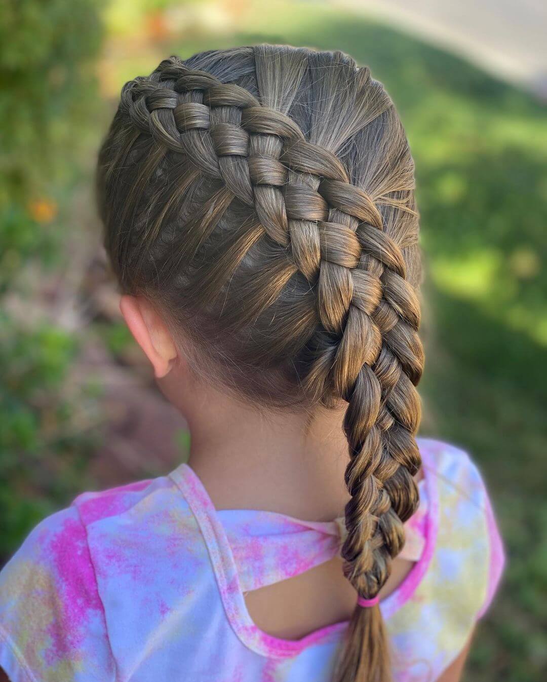 Braids for kids with long hair Thick knotted braid hairstyle for kids