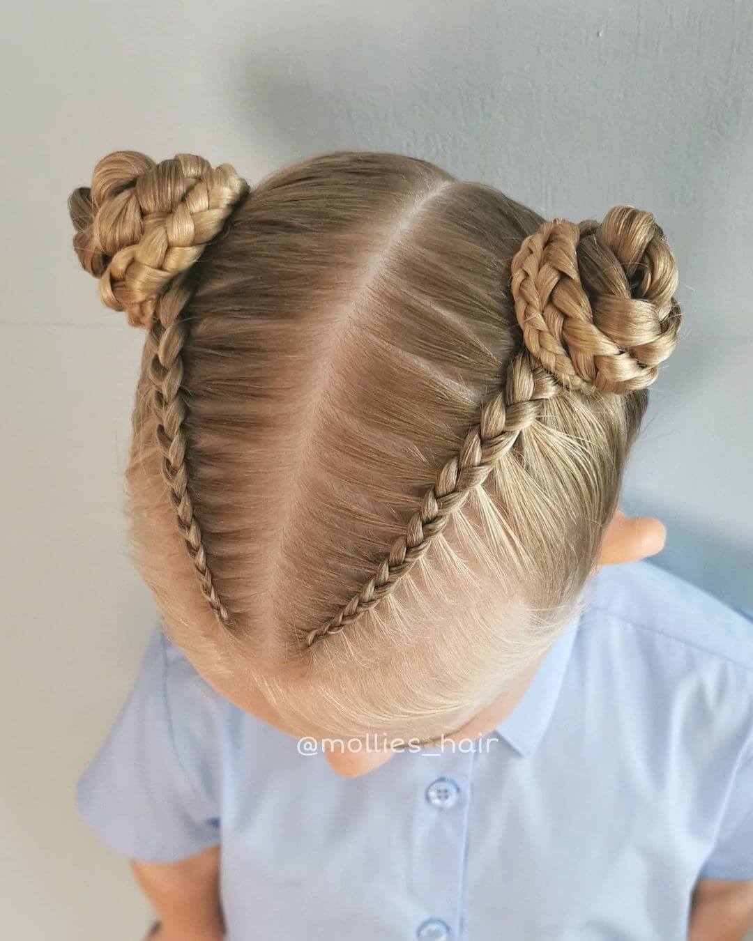 Knotted braided buns for kids