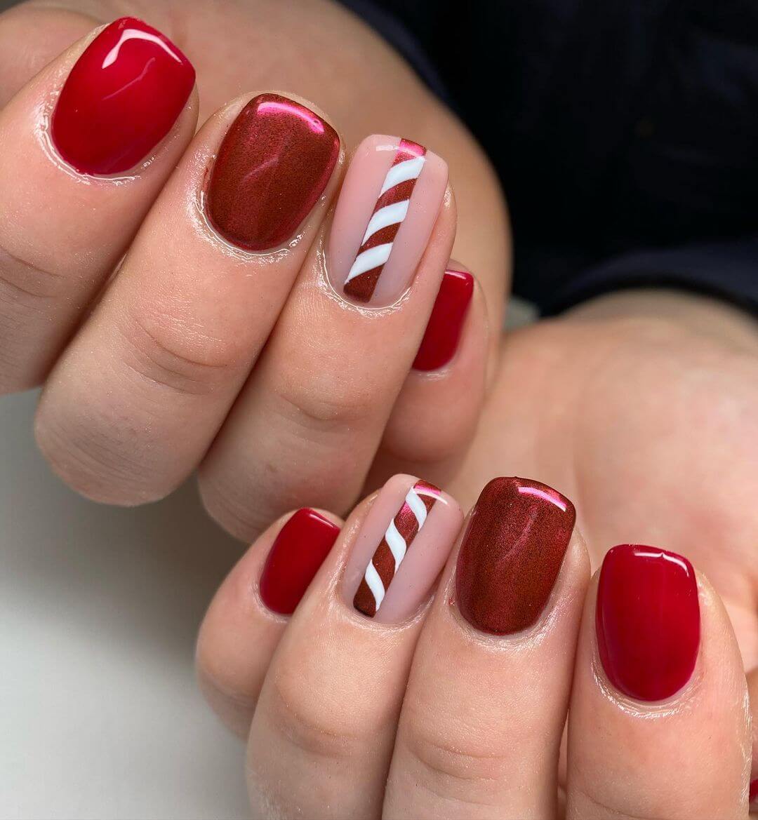 Christmas nail art designs The Sweet Candy Cane