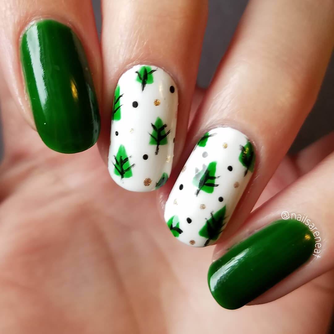 Christmas nail art designs The Greenery