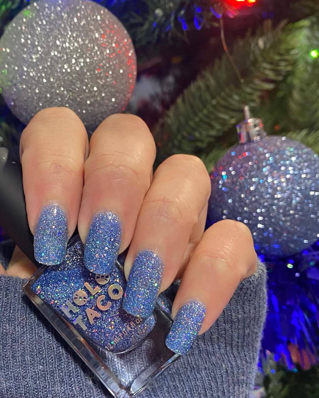 Cristal Nail Art Designs Icy Blue Holographic Nails Art