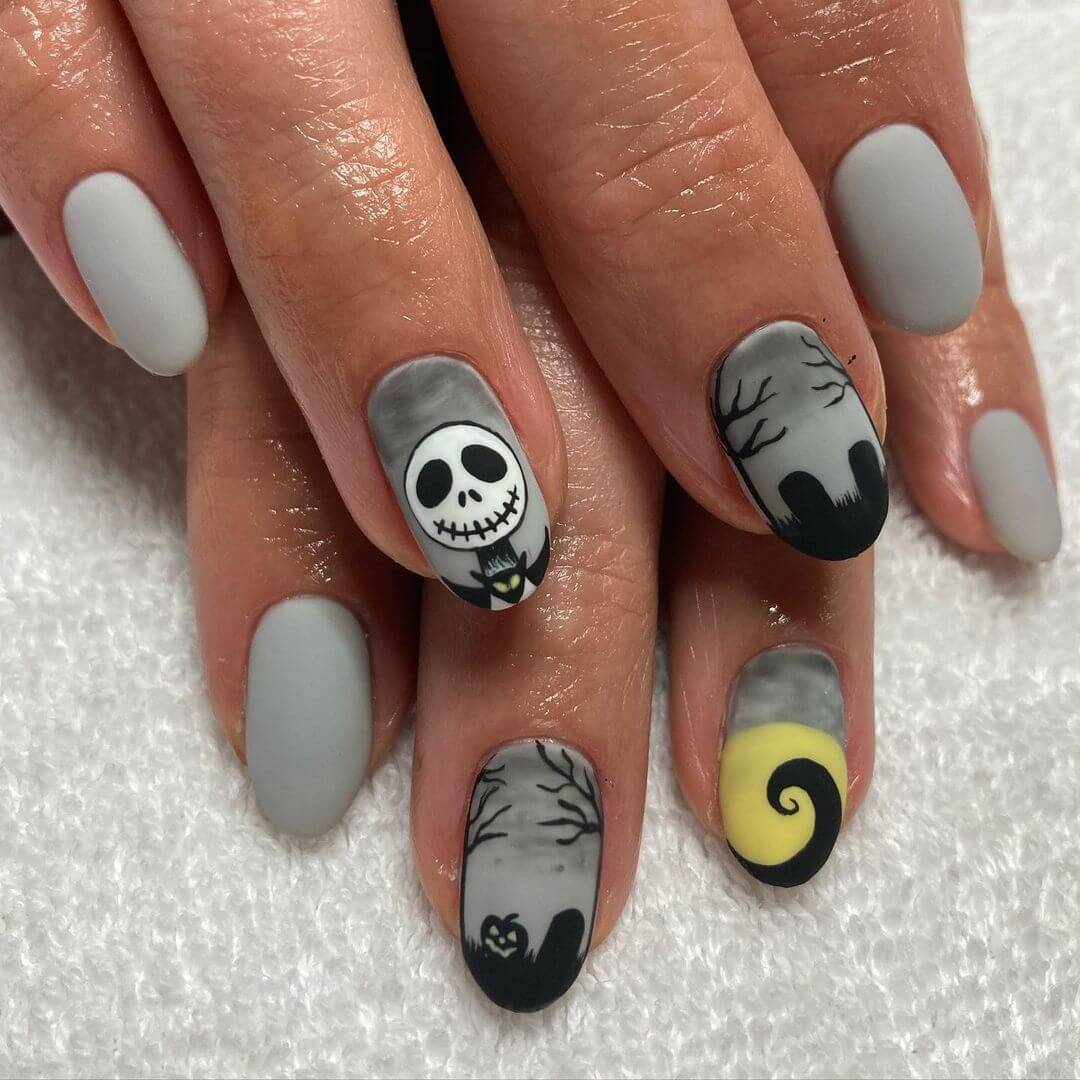 Disney Nail Art Designs Grey grey Halloween