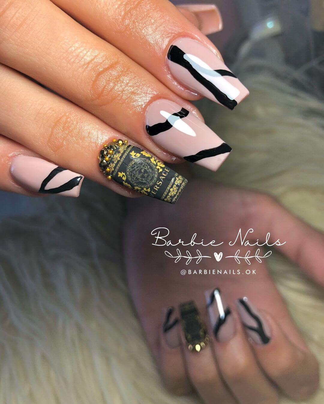 Dollar Nail Art Designs Versace themed dollar nail art design