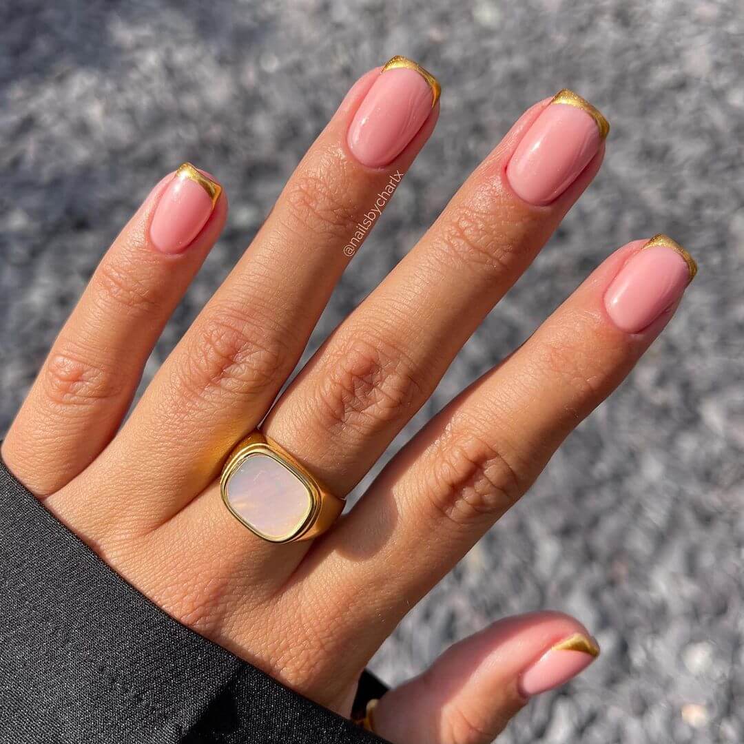 Gold Nail Art Designs Pink with gold nail art design
