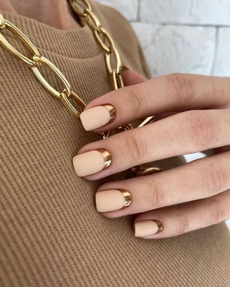 Gold Nail Art Designs Gold with skin nail art design
