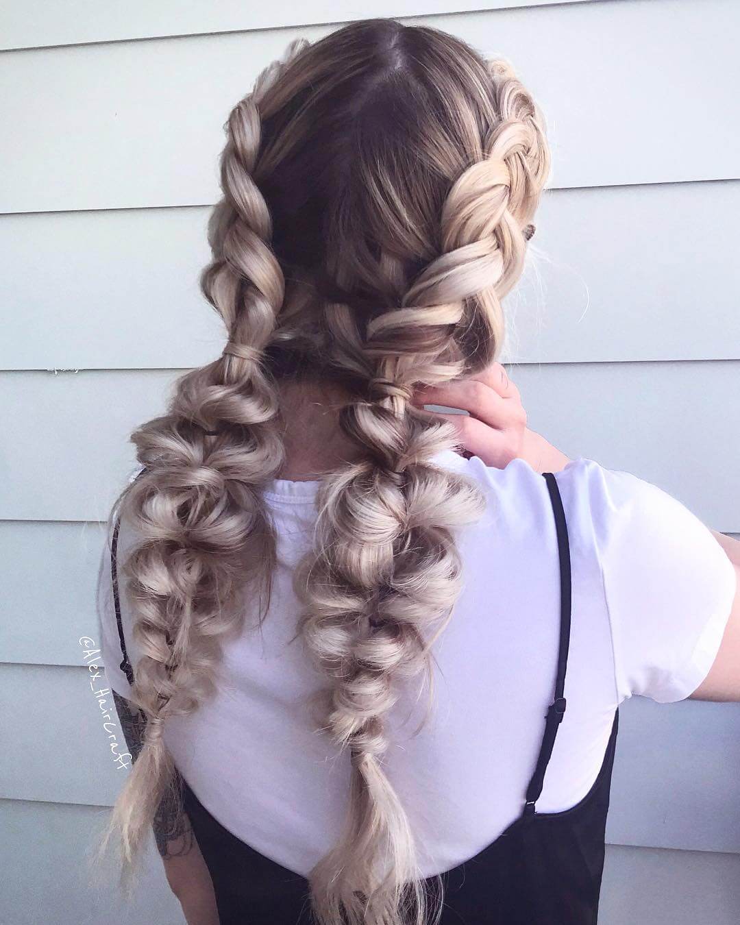 Messy pigtails braid hair style