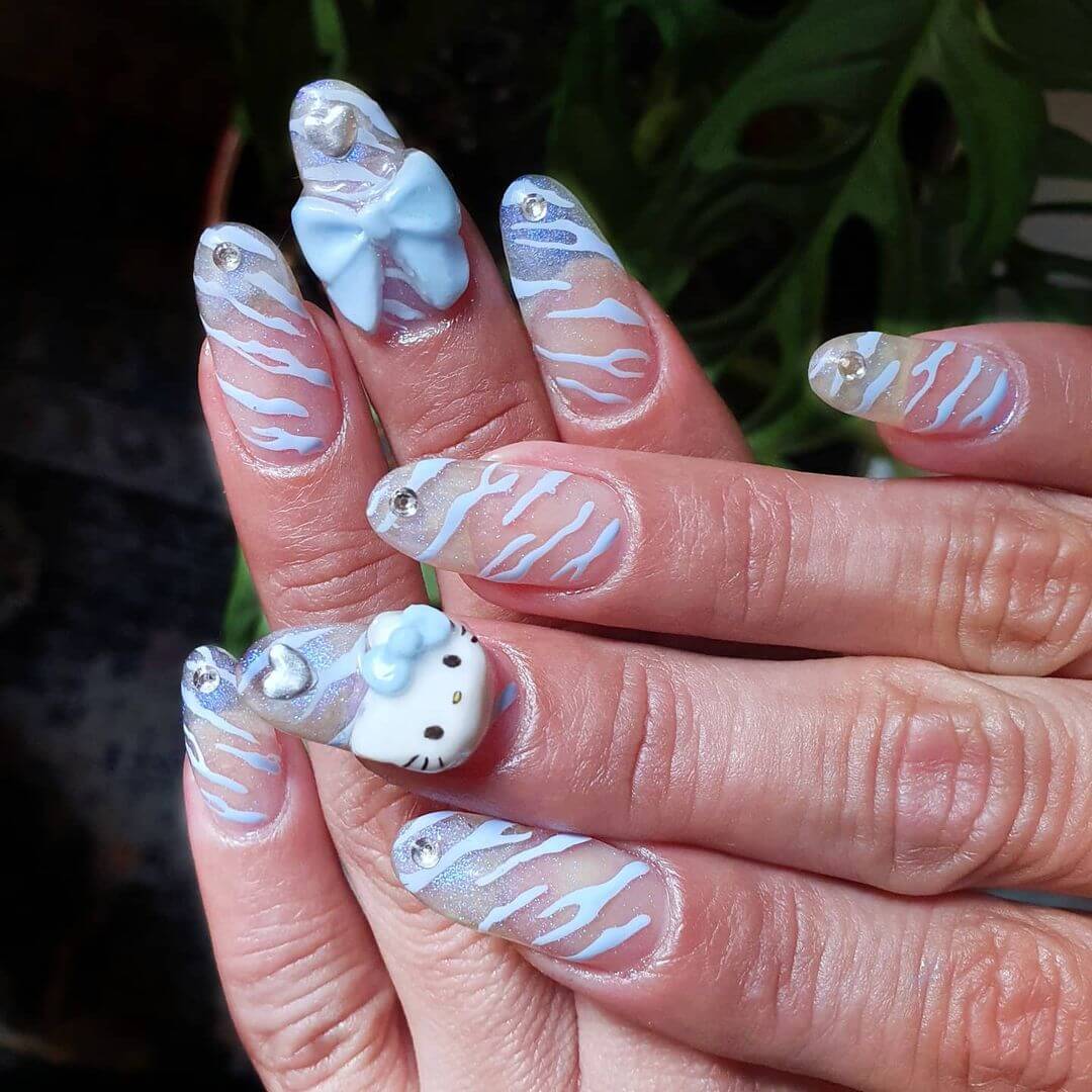 Hello Kitty Nail Art Designs White Hello Kitty Nails