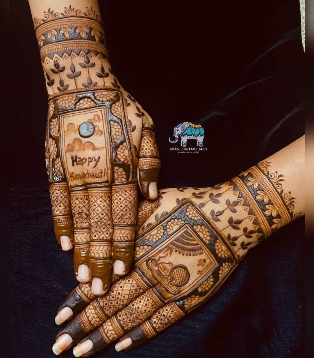 Karwa Chauth Mehendi Designs for Hand All tools arranged for the Karwa Chauth