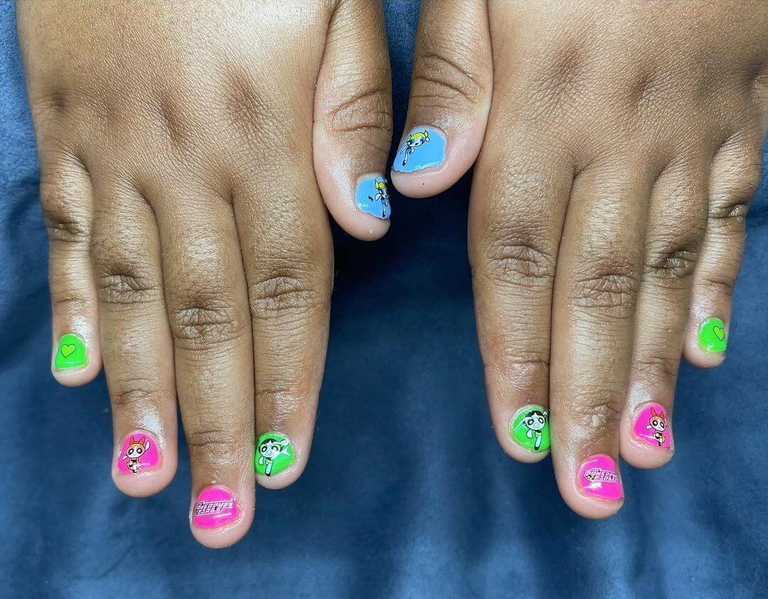Kids Nail Art Designs The power puff girls are all set!