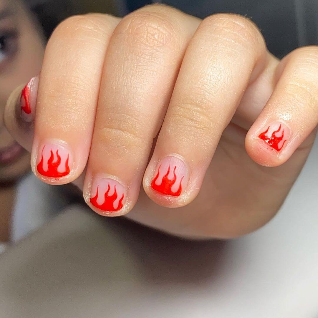 Kids Nail Art Designs Red Fire Nails For Toddlers
