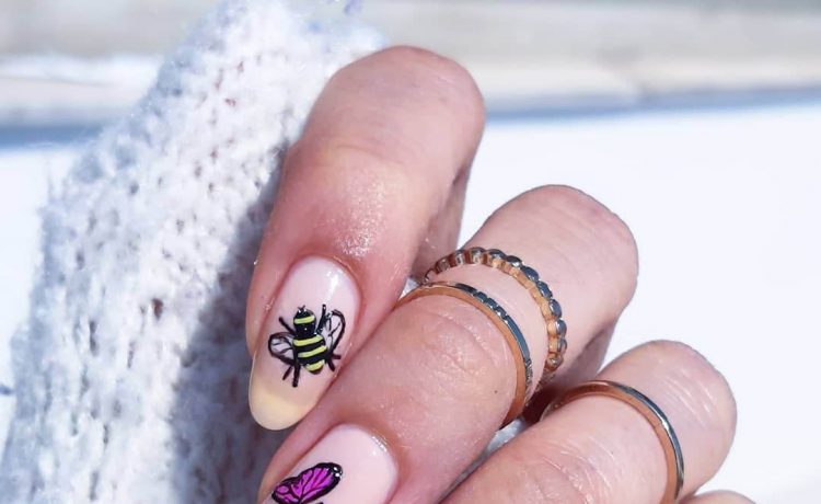 Multiple Insect Nails - Nude Nails
