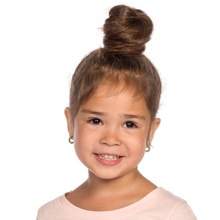 The High Bun hairstyles for kids With Long Hair