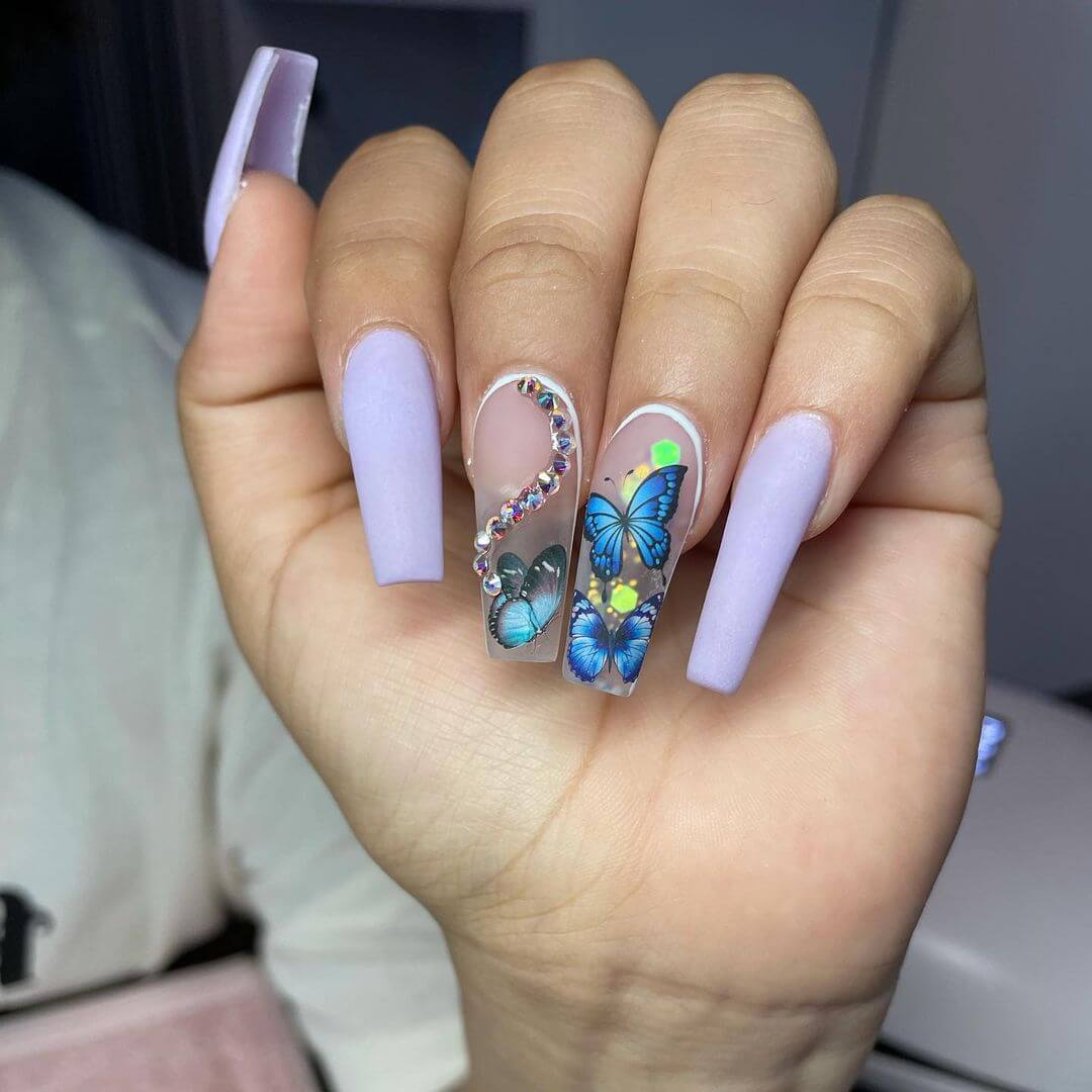 Another butterfly purple nail art design