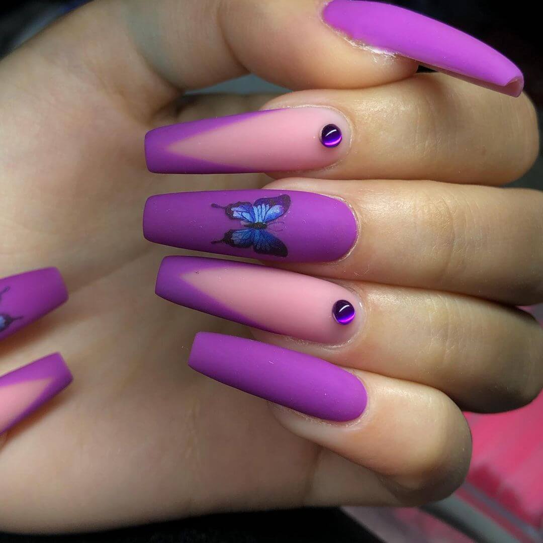 Purple Nail Art Designs  One butterfly nail art design