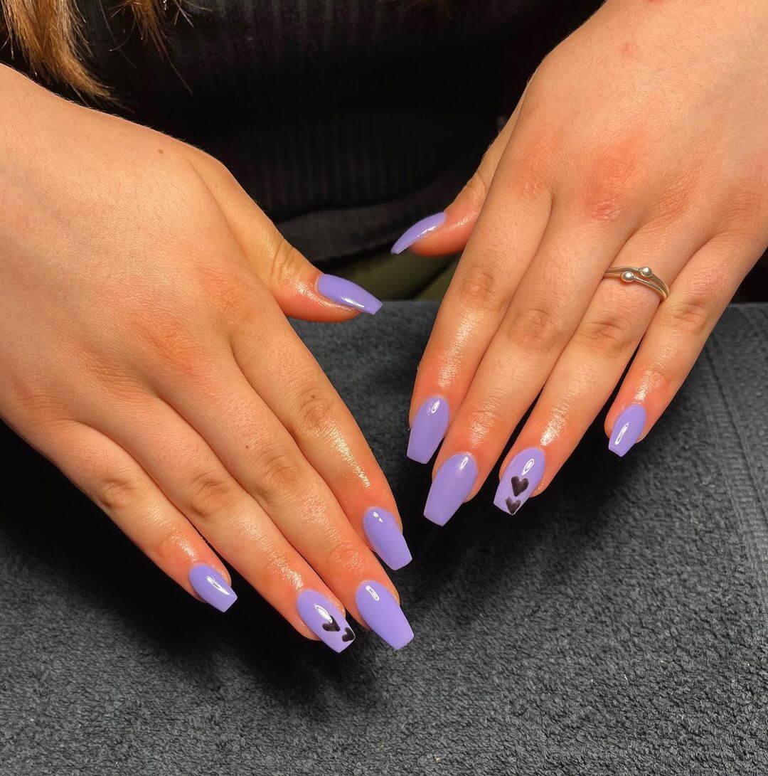 Love theme purple nail art design