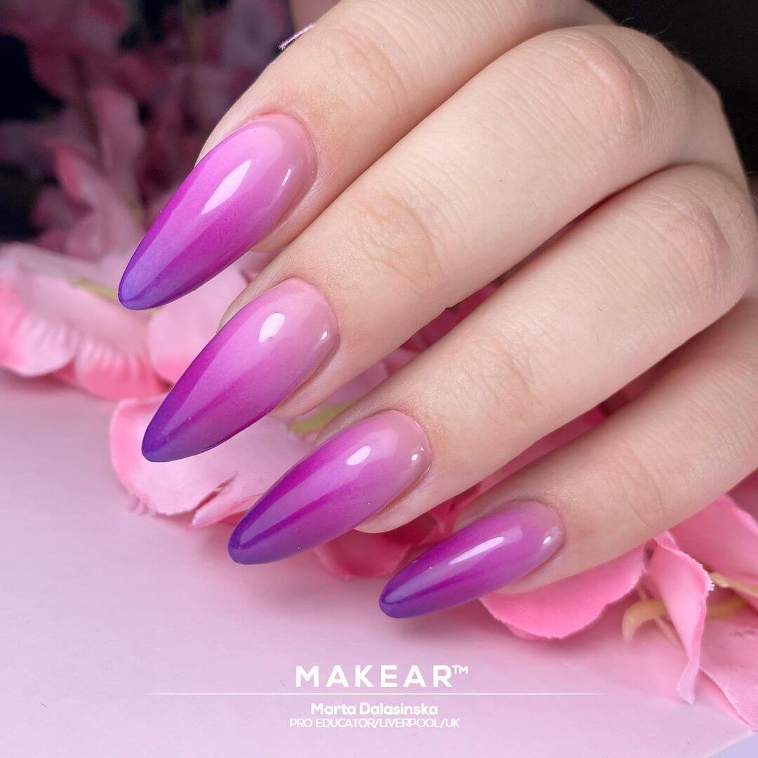 Purple ombre nail art design
