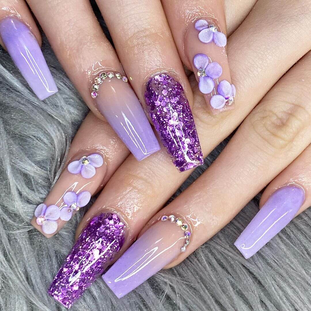 Purple Nail Art Designs All things shiny purple nail art design