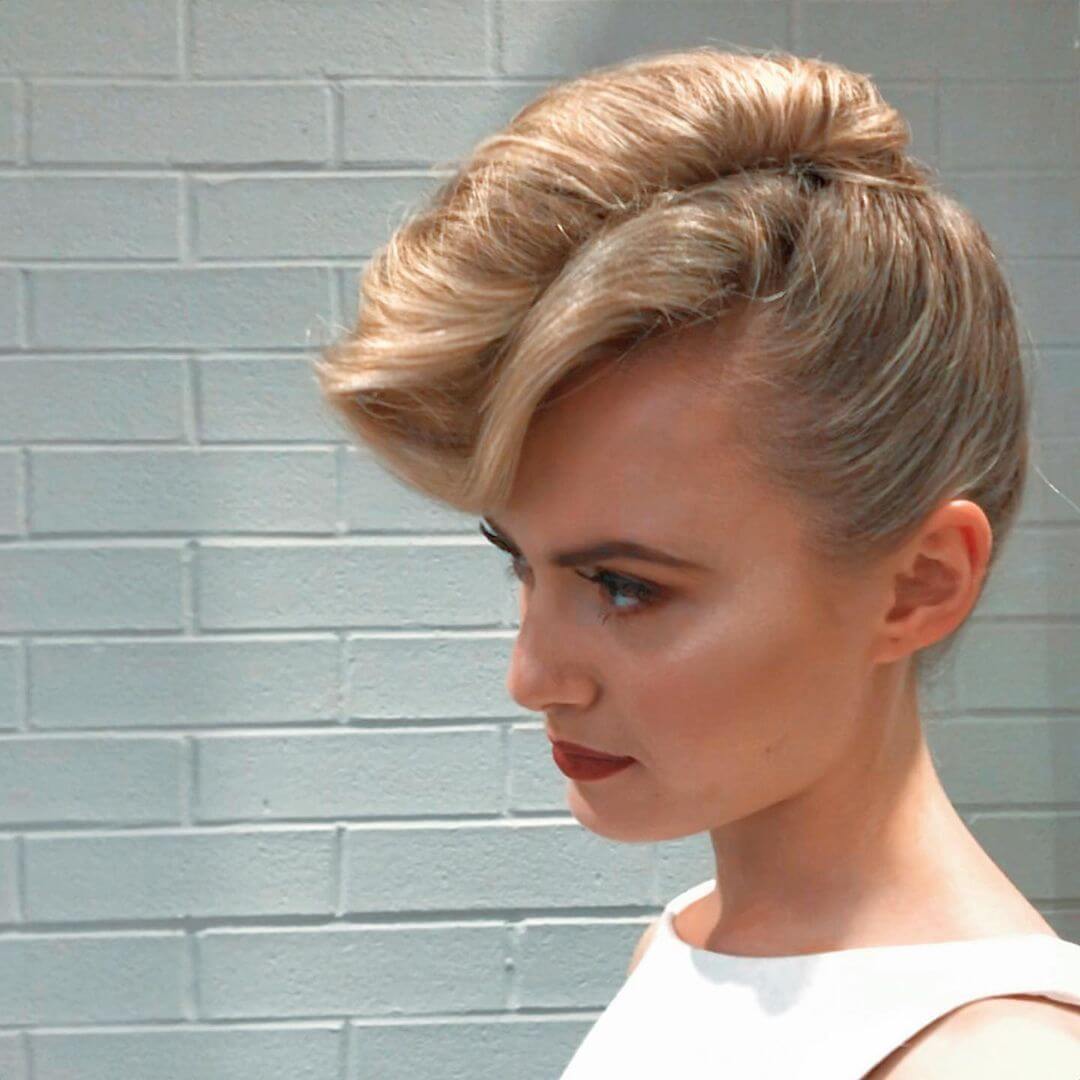 Retro Hairstyle for Long and Short Hair Asymmetric Look Updo French Rolls