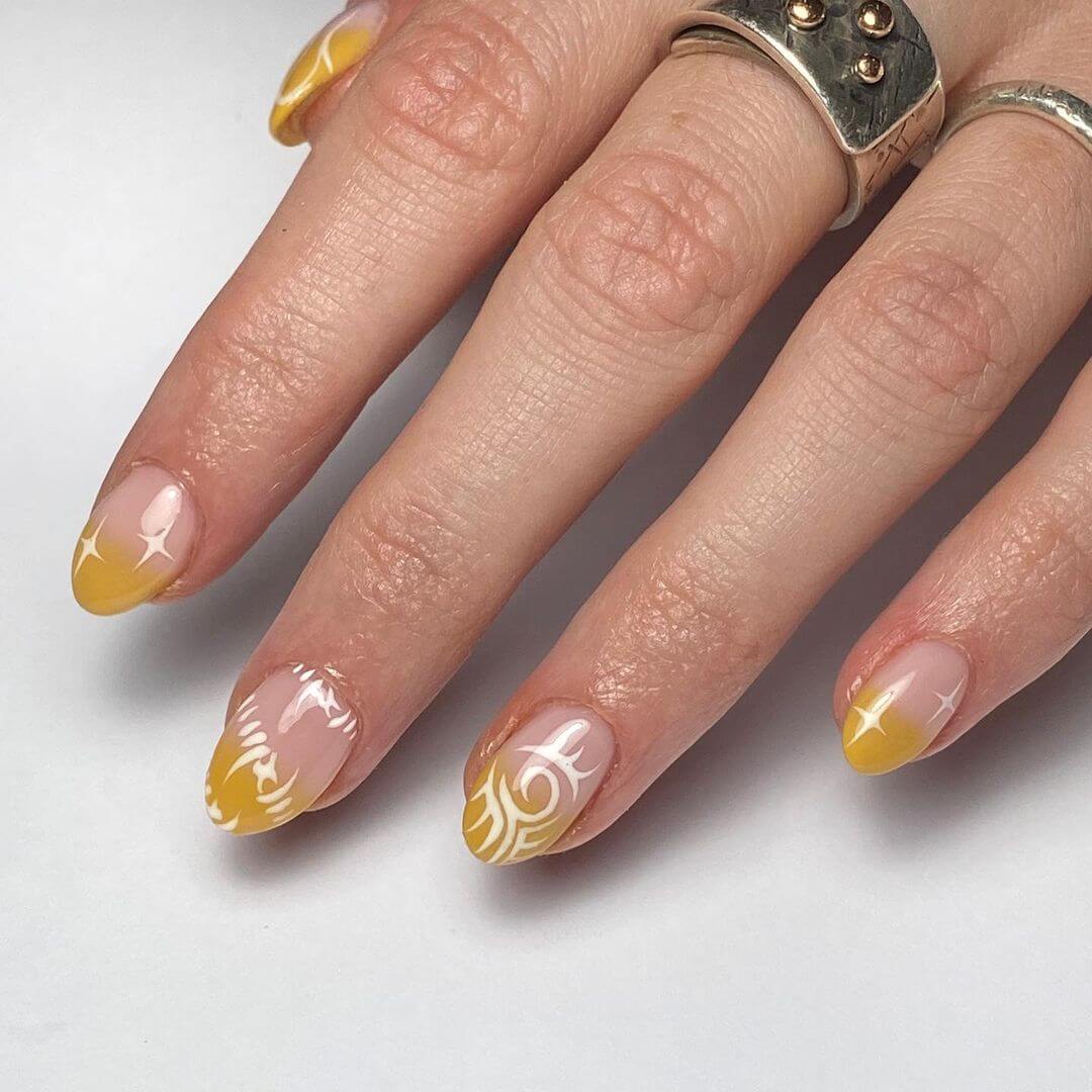 Tattoo Designs Nail Art Stars-like tattoo nail art design