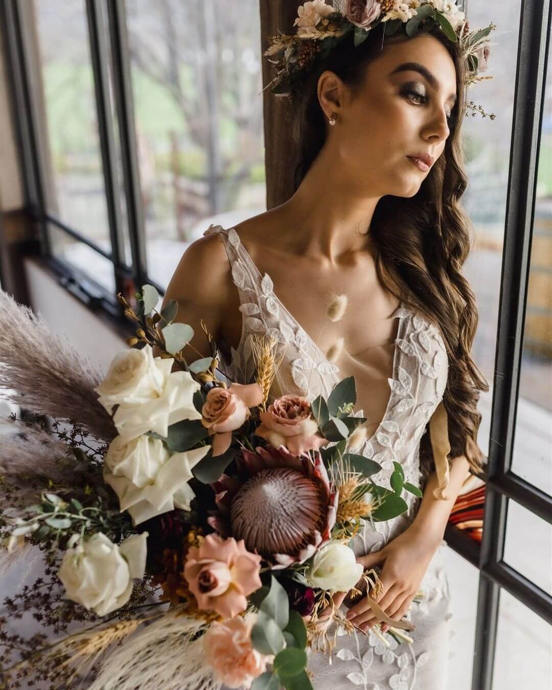 A Big Boho Wedding Bouquet- Unusual Bouquet